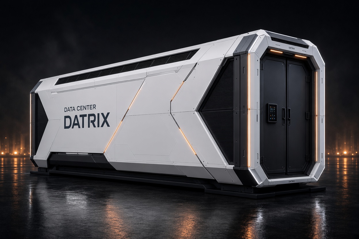 Контейнерный ЦОД DATRIX — белый корпус, внешний вид